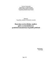 Реферат 'Regresijas un korelācijas analīzes (pāru un daudzfaktoru) praktiskā izmantošana ', 1.