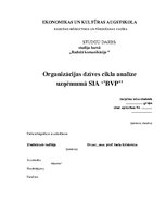 Реферат 'Organizācijas dzīves cikla analīze uzņēmumā SIA "BPV"', 1.