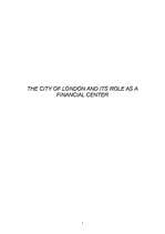 Реферат 'Тhe City Of London and Its Role As a Financial Center', 1.