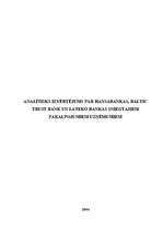 Реферат 'Analītisks izvērtējums par Hansabankas, Baltic Trust Bank un Lateko bankas snieg', 1.