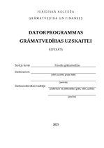 Реферат 'Datorprogrammas grāmatvedības uzskaitei', 1.