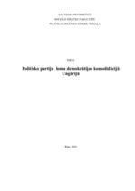 Эссе 'Politisko partiju loma demokrātijas konsolidācijā Ungārijā', 1.