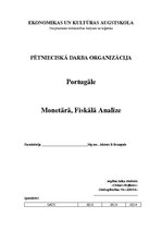 Конспект 'Makroekonomiskais pētījums par Portugāles finansiālo stāvokli', 1.