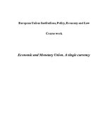 Реферат 'Economic and Monetary Union. A Single Currency', 1.