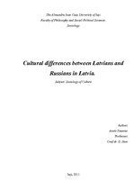 Реферат 'Cultural Differences Between Latvians and Russians', 1.