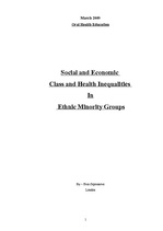 Конспект 'Social and Economic Class and Health Inequalities in Ethnic Minority Groups', 1.
