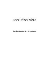 Конспект 'Krustvārdu mīkla. Latvijas kultūra 16-18.gadsimtā', 1.