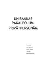 Реферат 'Unibankas pakalpojumi privātpersonām', 1.
