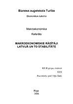 Реферат 'Makroekonomiskie rādītāji Latvijā un to stabilitāte', 1.