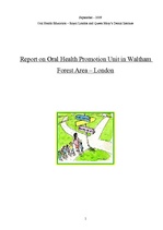 Реферат 'Report on Oral Health Promotion Unit in Waltham Forest Area - London', 1.