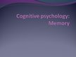 Презентация 'Cognitive Psychology', 1.
