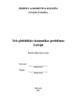 Реферат 'Trīs globālākās ekonomikas problēmas Latvijā', 1.