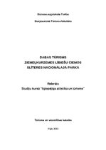 Реферат 'Dabas tūrisms Ziemeļkurzemes lībiešu ciemos Slīteres Nacionālajā parkā', 1.