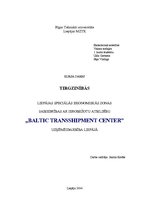 Реферат '"Baltic Transshipment Center" uzņēmējdarbība Liepājā', 1.