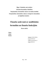 Реферат 'Finanšu uzdevumi ar analītiskām formulām un finanšu funkcijām', 1.
