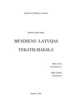 Реферат 'Mūsdienu Latvijas tekstilmāksla', 1.