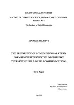 Реферат 'The prevalence of compounding as a term formation pattern in the informative tex', 1.