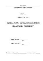 Бизнес план 'Biznesa plāns SIA "Asfalta inženieris"', 1.