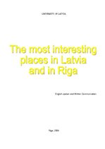 Реферат 'The Most Interesting Places in Latvia and in Riga', 1.
