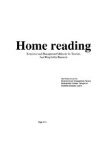 Конспект 'Home Reading: Economic and Management Methods for Tourism And Hospitality Resear', 1.