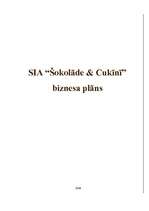 Бизнес план 'Biznesa plāns SIA “Šokolāde & Cukīnī”', 1.