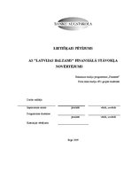 Реферат 'A/s "Latvijas Balzams" finansiālā stāvokļa novērtējums', 1.