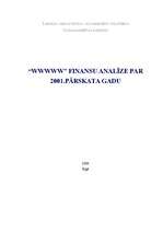 Реферат 'Uzņēmuma finanšu analīze par 2001.pārskata gadu', 1.