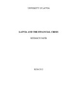 Реферат 'Latvia and the Financial Crisis', 1.