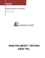 Реферат 'Analysis about "Latvijas gāze"', 1.
