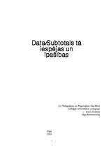 Реферат '"Data/Subtotals" - tā iespējas un īpašības', 1.