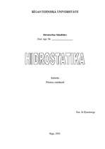 Реферат 'Hidrostatika', 1.