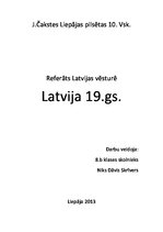 Реферат 'Latvija 19.gadsimtā', 1.