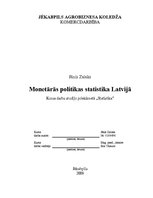 Реферат 'Monetārās politikas statistika Latvijā', 1.