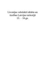Реферат 'Livonijas valstiskā iekārta un tiesības Latvijas teritorijā 13.-16.gs.', 1.